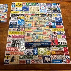 Galison “Transit Graphics” 1000 piece puzzle complete Travel Sign Puzzle